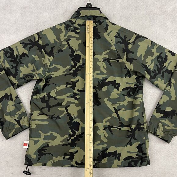 GCDS Camouflage Print Jacket Boys 12 Green Spell Out Full Zip Made In Italy - Picture 7 of 14